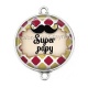 Connecteur Cabochon Argent - super papy