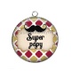 Pendentif Cabochon Argent - super papy