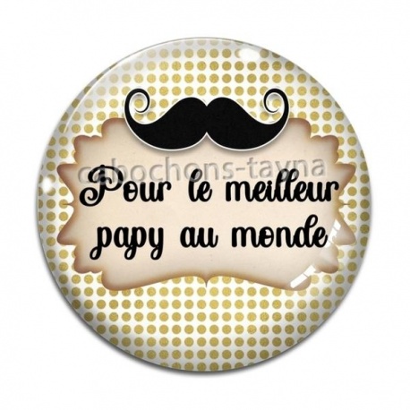 Cabochon Verre - pour le meilleur papy au monde