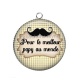 Pendentif Cabochon Argent - pour le meilleur papy au monde