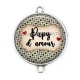 Connecteur Cabochon Argent - papy d'amour