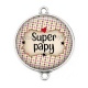 Connecteur Cabochon Argent - super papy