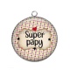 Pendentif Cabochon Argent - super papy