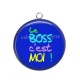 Pendentif Cabochon Argent - le boss c'est moi !