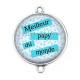 Connecteur Cabochon Argent - meilleur papy du monde