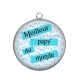 Pendentif Cabochon Argent - meilleur papy du monde