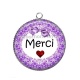 Pendentif Cabochon Argent - merci