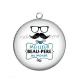 Pendentif Cabochon Argent - meilleur beau pere du monde