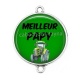Connecteur Cabochon Argent - meilleur papy