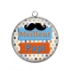 Pendentif Cabochon Argent - meilleur papi