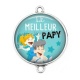Connecteur Cabochon Argent - le meilleur papy