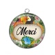Pendentif Cabochon Argent - merci