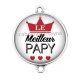 Connecteur Cabochon Argent - meilleur papy