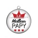 Pendentif Cabochon Argent - meilleur papy