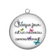 Pendentif Cabochon Argent - chaque jour est un nouveau commencement