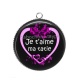 Pendentif Cabochon Argent - je t'aime ma tatie