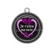 Pendentif Cabochon Argent - je t'aime ma tatie