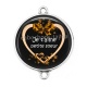 Connecteur Cabochon Argent - je t'aime petite soeur