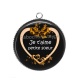 Pendentif Cabochon Argent - je t'aime petite soeur