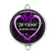 Connecteur Cabochon Argent - je t'aime grande soeur