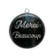 Pendentif Cabochon Argent - merci beaucoup