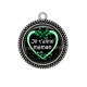 Pendentif Cabochon Argent - je t'aime maman