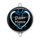Connecteur Cabochon Argent - super mamie