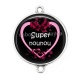 Connecteur Cabochon Argent - super nounou