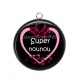 Pendentif Cabochon Argent - super nounou