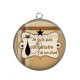 Pendentif Cabochon Argent - je ne suis pas célibataire j'ai un chat