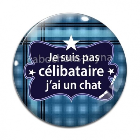Cabochon Verre - je ne suis pas célibataire j'ai un chat