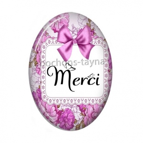 Cabochon Résine Ovale - merci