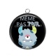 Pendentif Cabochon Argent - même pas peur