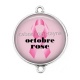 Connecteur Cabochon Argent - octobre rose