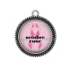 Pendentif Cabochon Argent - octobre rose