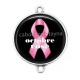 Connecteur Cabochon Argent - octobre rose
