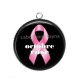 Pendentif Cabochon Argent - octobre rose
