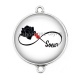 Connecteur Cabochon Argent - signe infini
