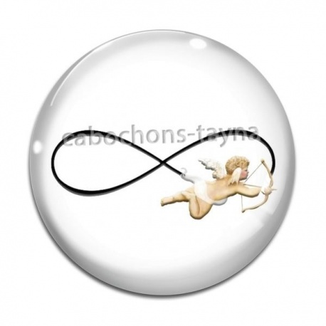 Cabochon Verre - signe infini ange