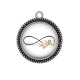 Pendentif Cabochon Argent - signe infini ange