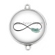 Connecteur Cabochon Argent - signe infini plume