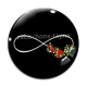 Cabochon Verre - signe infini fleur