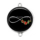 Connecteur Cabochon Argent - signe infini fleur