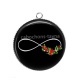 Pendentif Cabochon Argent - signe infini fleur