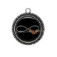 Pendentif Cabochon Argent - signe infini fleur