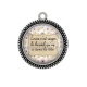 Pendentif Cabochon Argent - écrire c'est ranger le bordel qu'on a dans la tête