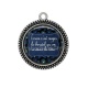 Pendentif Cabochon Argent - écrire c'est ranger le bordel qu'on a dans la tête