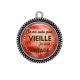 Pendentif Cabochon Argent - je ne suis pas vieille je suis vintage