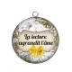 Pendentif Cabochon Argent - la lecture agrandit l'âme