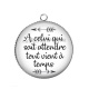 Pendentif Cabochon Argent - A celui qui sait attendre tout vient à temps